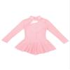 JEATHA Kids Girls Rhinestone Mesh Splice Figure Ice Skating Ballet Dance Gymnastics Leotard Dress Dancewear Pearl Pink D 8 view 3