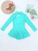 JEATHA Kids Girls Rhinestone Mesh Splice Figure Ice Skating Ballet Dance Gymnastics Leotard Dress Dancewear Mint Green D 12 view 3