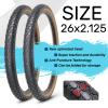 2-Pack Cruiser Bike Tires Set: Hycline 26x2.125 inch Folding Replacement Puncture-Resistant Bicycle Tires and Pair 26-inch Inner Tubes with Tire Levers for Beach or Urban City Commuter Bike-Brown view 3