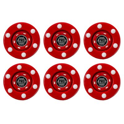 Franklin Sports NHL Pro Commander Roller Hockey Pucks - 6 Pack - Red