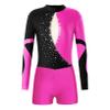 Freebily Kids Girls Shiny Rhinestone Long Sleeve Gymnastic Leotard with Sports Shorts Ballet Dance Outfit Tracksuit Dancewear Rose 6 Years view 3