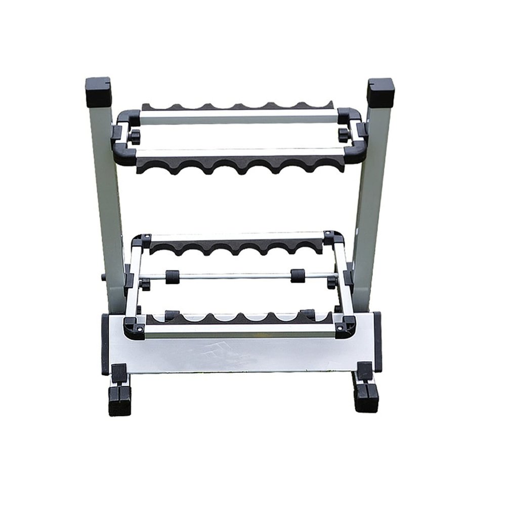 Vertical Fishing Rod Holder Fishing Rod Rack Holder Aluminum Alloy Fishing Rod Pole Bracket Display Stand Tackle for Fishing Rods Set Capacity Tool 12 Slots Wall Mounted Fishing Rod Rack ( Color : Sil