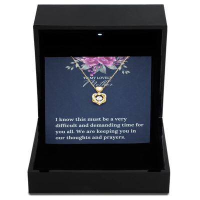 SpreadPassion Heart Knot Gold Necklace Luxury Box Sympathy Jewelry, Gift for Mom, Sympathy Gifts, Lovely Mother Jewelry Gift Ideas, Personalized Gift, Customized