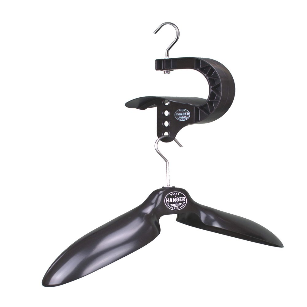 Hooded Wetsuit Hanger & Hooded Drysuit Hanger 'Hood Saver System' by BAKER HANGER - USA Made - (Black/Black)