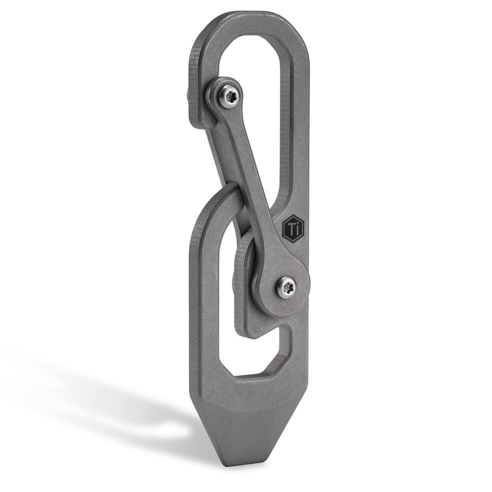 KeyUnity Titanium Carabiner Keychain Tool, 3 Functions in 1 Multitool for Everyday Carry (KU04)