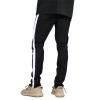 JEsilunmaMY Men's Striped Skinny Jeans Mid Waist Distressed Ripped Pencil Jean Pants Slim Fit Destroyed Washed Denim Trousers (Black,31) view 3