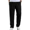 Mens Straight Leg Pants Plus Size Casual Outdoor Cargo Sweatpants Loose Comfort Stretch Jogger Pants with Pocket (Black,X-Large) view 1