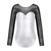CHICTRY Kids Girls Shiny Rhinestones Long Sleeve Metallic Gymnastics Costume Ballet Dance Leotard Silver 6 Years view 1