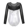 CHICTRY Kids Girls Shiny Rhinestones Long Sleeve Metallic Gymnastics Costume Ballet Dance Leotard Silver 6 Years view 2