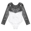 CHICTRY Kids Girls Shiny Rhinestones Long Sleeve Metallic Gymnastics Costume Ballet Dance Leotard Silver 6 Years view 4
