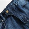 JEsilunmaMY Men's Retro Biker Jeans Casual Mid Waist Distressed Washed Denim Pants Slim Fit Stretch Skinny Straight Leg Jeans (Blue,32) view 3
