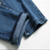JEsilunmaMY Men's Retro Biker Jeans Casual Mid Waist Distressed Washed Denim Pants Slim Fit Stretch Skinny Straight Leg Jeans (Blue,32) view 4