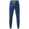 JEsilunmaMY Mens Stretch Pencil Jeans Drawstring Elastic Waist Casual Denim Pants Retro Slim Fit Distressed Skinny Jean Pants (Blue,X-Large) view 1
