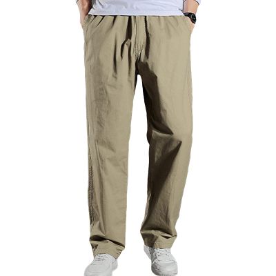 JEsilunmaMY Mens Straight Leg Pants Plus Size Casual Outdoor Cargo Sweatpants Loose Comfort Stretch Jogger Pants with Pocket (Yellow,6X-Large)