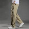 JEsilunmaMY Mens Straight Leg Pants Plus Size Casual Outdoor Cargo Sweatpants Loose Comfort Stretch Jogger Pants with Pocket (Yellow,6X-Large) view 2