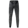 JEsilunmaMY Mens Stretch Pencil Jeans Drawstring Elastic Waist Casual Denim Pants Retro Slim Fit Distressed Skinny Jean Pants (Grey,Medium) view 1