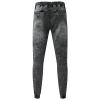 JEsilunmaMY Mens Stretch Pencil Jeans Drawstring Elastic Waist Casual Denim Pants Retro Slim Fit Distressed Skinny Jean Pants (Grey,Medium) view 2
