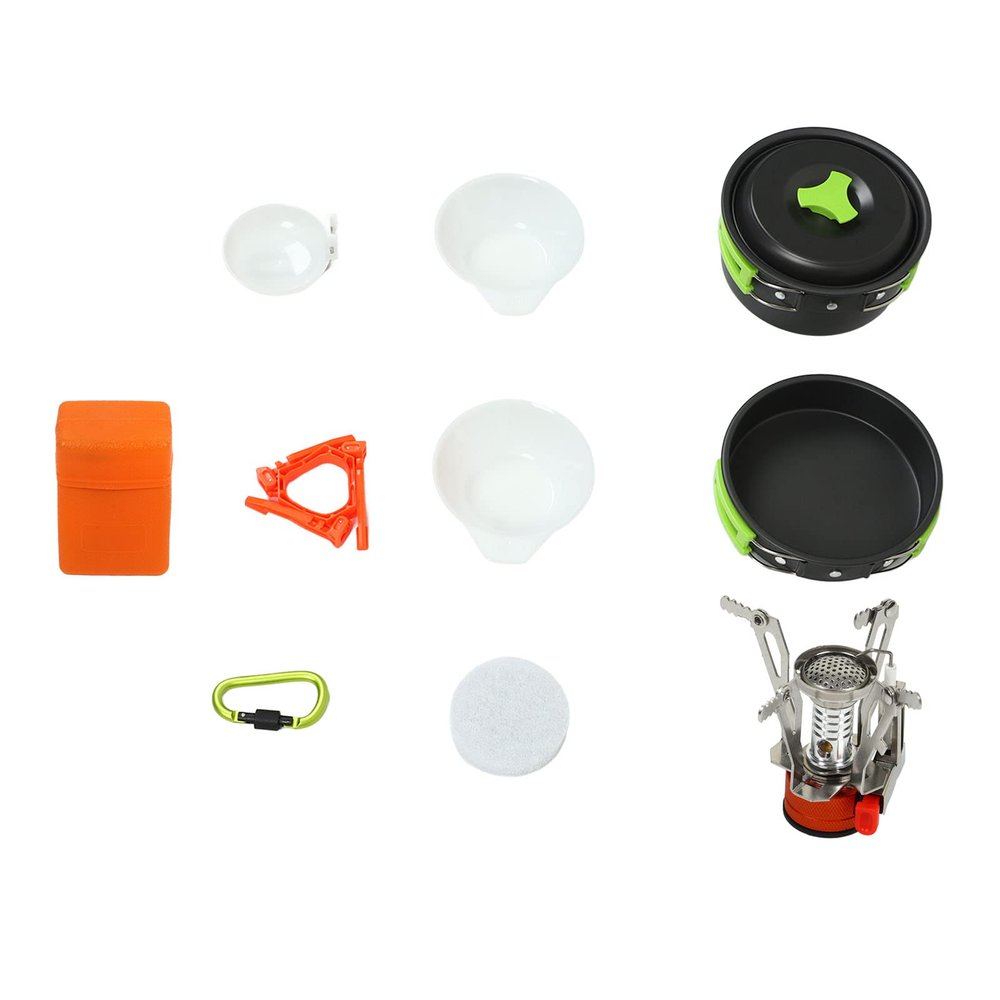 Camping Pots and Pans Set, Camping Cookware Cooking Food Grade Camping Dish Set for Outdoor Picnic