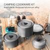 Restokki Camping Cookware Titanium, Camping Cooking Pots and Pans Set with Fry Pan Saucer Plate Bowl Soup Spoon for Outdoor Traveling view 2