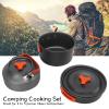 Portable Camping Cookware Mess Kit for Backpacking Gear, Camping Cooking Set with Tea Kettle Storage Bag Frying Pan for 2-3 People view 3