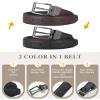 AWAYTR Reversible Kids Belts for Boys - Black and Brown Leather Belt for School Uniform Casual Jeans (70cm,Gunmetal) view 3