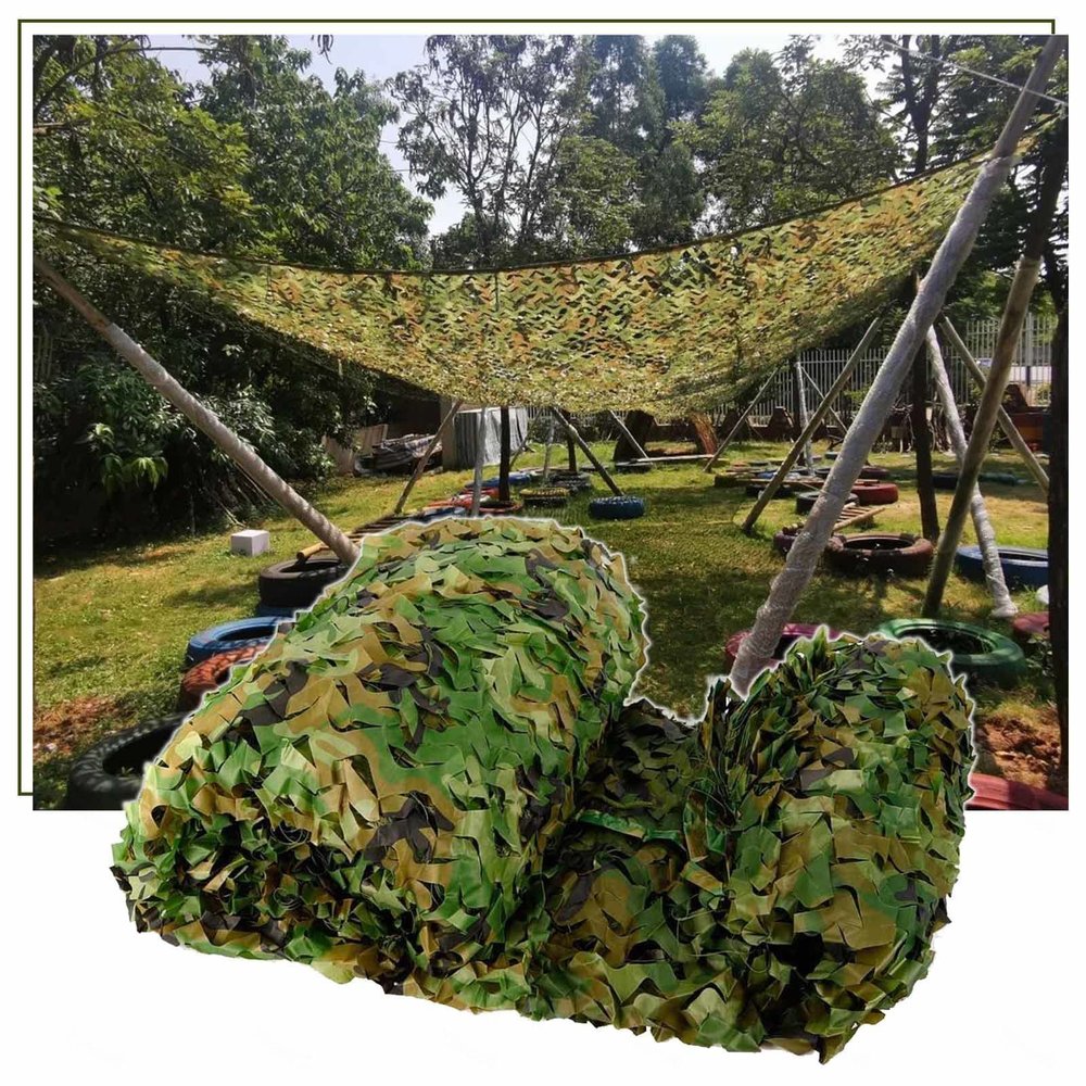 Jolan Outdoor Camouflage Netting,Camouflage Shade Net,Military Net,Camping,Hunting,Party Decoration,Car Cover,Reinforced Camo Netting,Sunscreen Net,for Garden Pergola Patio,Jungle-1.5x4m(4.9x13.1ft)