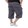 iMackky Mens Long Shorts 3/4 Cargo Shorts Elastic Below Knee Capri Casual Loose Fit with 7 Pockets Grey 36 view 3