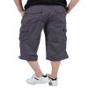 iMackky Mens Long Shorts 3/4 Cargo Shorts Elastic Below Knee Capri Casual Loose Fit with 7 Pockets Grey 36 view 4