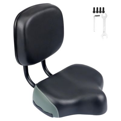 WEEROCK Bike Saddle Bicycle Seats Oversized Comfortable with Backrest Soft Back Rest PU Cushion Replacement Saddles for Bicycle Mountain Bike MTB Tricycle Commuter Bike Exercise Bikes