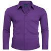 Alimens & Gentle Men's Purple Dress Shirt Slim Fit Long Sleeve Stain Shield Button Down Shirts Prom Party 2XL view 1