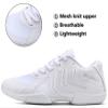 TUOTOM Girls White Cheer Shoes Youth Competition Cheerleading Dance Sneakers Breathable Athletic Training Tennis, White, 5.5 Big Kid view 3