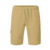 Mens Slim-Fit 11" Cargo Shorts Summer Casual Cotton Tactical Pants Elastic Waistband Workout Outdoor Hiking Muscle Shorts Khaki view 3