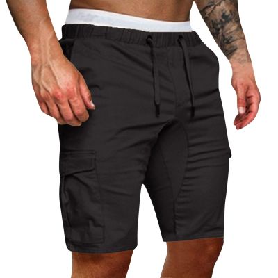 Mens Slim-Fit 11" Cargo Shorts Summer Casual Cotton Tactical Pants Elastic Waistband Workout Outdoor Hiking Muscle Shorts Grey