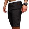 Mens Slim-Fit 11" Cargo Shorts Summer Casual Cotton Tactical Pants Elastic Waistband Workout Outdoor Hiking Muscle Shorts Grey view 2