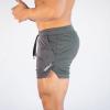 Mens Gym Workout Shorts 5" Inseam Quick Dry Lightweight Slim Fit SweatShorts Active Weightlifting Squatting Elastic Pants Grey view 3