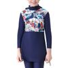 Muslim Swimsuits for Girls Butterfly Flower Printed Top + Pants Full Coverage Swimwear Modest Islamic Hijab Cap Long Sleeve Beachwear Swimming Round Neck Burkini Bathing Suit Dark Blue 11-12 Years view 3