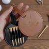 Personalized Leather Golf Bag Tag Engraved Golf Tee Holder with Bamboo Golf Tees Golf Gifts for Groomsmen Men Women Golfer Lovers view 2