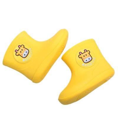 IWIHMIV Baby Rain Boots Outdoor Rubber Boot for Kids Waterproof Cartoon Baby Rain Shoes Rain Boots Toddler BoysYellow,2 Years