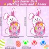 chiazllta 2PCS Easter Basket Stuffers Easter Bunny Dart Board Game for Kids Easter Theme Party Favor Easter Egg Toys Easter Day Sport Dart Board Sticky Balls Games Indoor/Outdoor Fun Party Gifts view 2