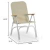 FORMA MARINE Folding Aluminum Boat Chair with Teak Armrests Uniform Fabric, Folding, Anodized, Grey Fabric, Model M120G view 3