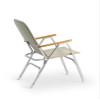 FORMA MARINE Folding Aluminum Boat Chair with Teak Armrests Uniform Fabric, Folding, Anodized, Grey Fabric, Model M120G view 4