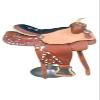 Western Barrel Racing Horse Saddle, Adult Classic Quality Premium Carved Leather Design on Pommel, Cantle, Skirt, Fender and Stirrups Comfort Western Saddle(17") view 1