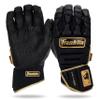 Franklin Sports MLB Batting Gloves - CFX Pro PRT Heavy Duty Protective Baseball + Softball Batting Gloves - Adult Padded Reinforced Leather - Adult Medium - Black + Gold view 1