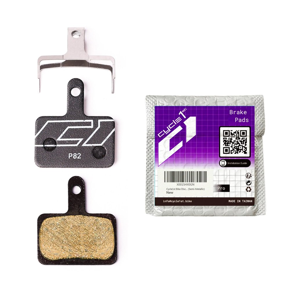 Cycle1st Bike Disc Brake Pads Compatible with/Replacement for Shimano 2-Piston Caliper: Deore LX Alivio Altus Tektro Orion Gemini TRP Hylex HYRD Spyke Dash -Mountain Bikes/MTB/eMTB 82 (Semi-Metallic)