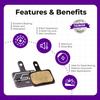 Cycle1st Bike Disc Brake Pads Compatible with/Replacement for Shimano 2-Piston Caliper: Deore LX Alivio Altus Tektro Orion Gemini TRP Hylex HYRD Spyke Dash -Mountain Bikes/MTB/eMTB 82 (Semi-Metallic) view 2