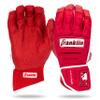 Franklin Sports MLB Batting Gloves - CFX Pro PRT Heavy Duty Protective Baseball + Softball Batting Gloves - Adult Padded Reinforced Leather - Adult Medium - Red Hi-Lite view 1