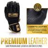Franklin Sports MLB Batting Gloves - CFX Pro PRT Heavy Duty Protective Baseball + Softball Batting Gloves - Adult Padded Reinforced Leather - Adult Large - Black + Gold view 3