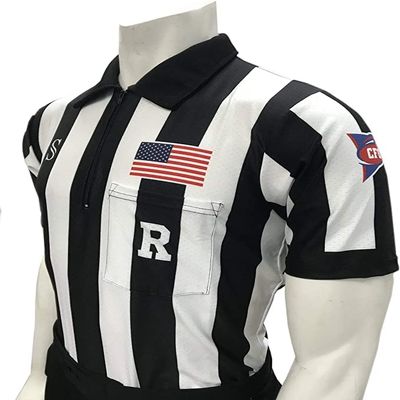 Smitty | USA115CFO | Collegiate CFO Football Referee Short Sleeve Shirt | Performance Mesh College Made in USA Official (Medium, L)