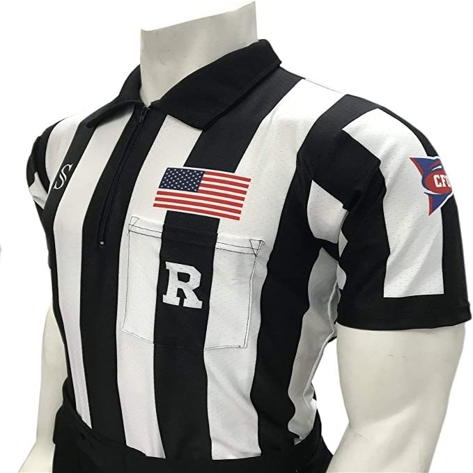 Smitty | USA115CFO | Collegiate CFO Football Referee Short Sleeve Shirt | Performance Mesh College Made in USA Official (Medium, L)