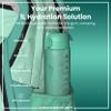 Ion8 1 Litre Water Bottle with Times to Drink, Leak Proof, Flip Lid, Carry Handle, Dishwasher Safe, BPA Free, Soft Touch Contoured Grip, Ideal for Gym, Health and Fitness, 32 oz, Teal view 2